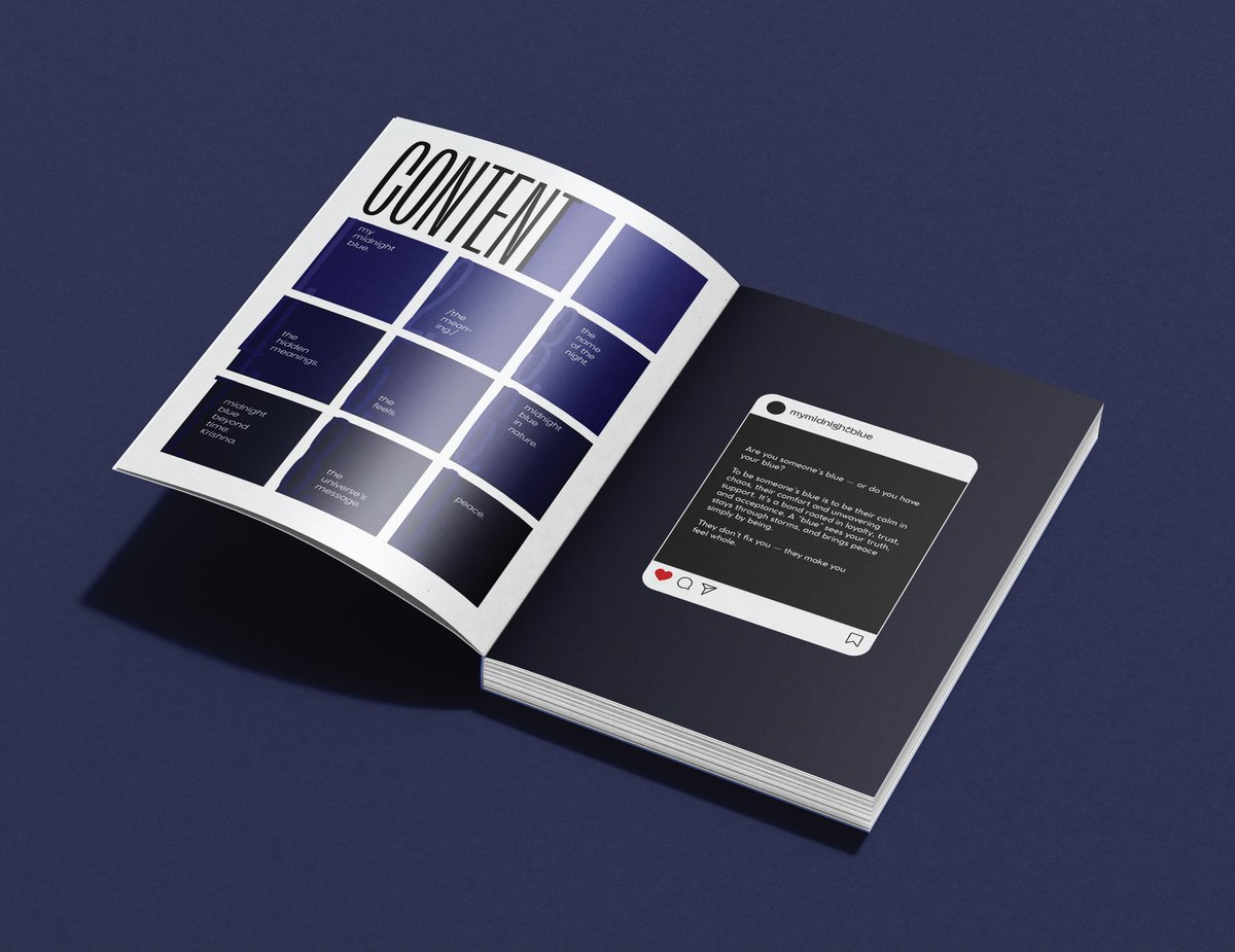 Midnight Blue editorial mockup, Instagram quote card